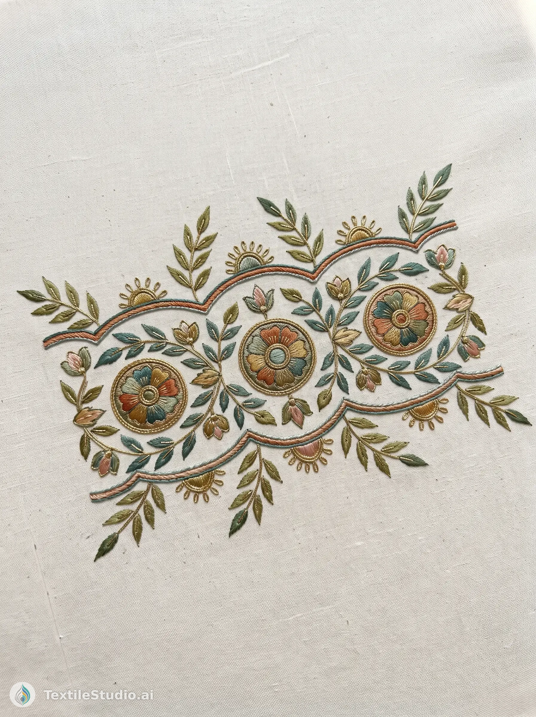 Ivory Kurta with Floral Jari Dori Embroidery — The design