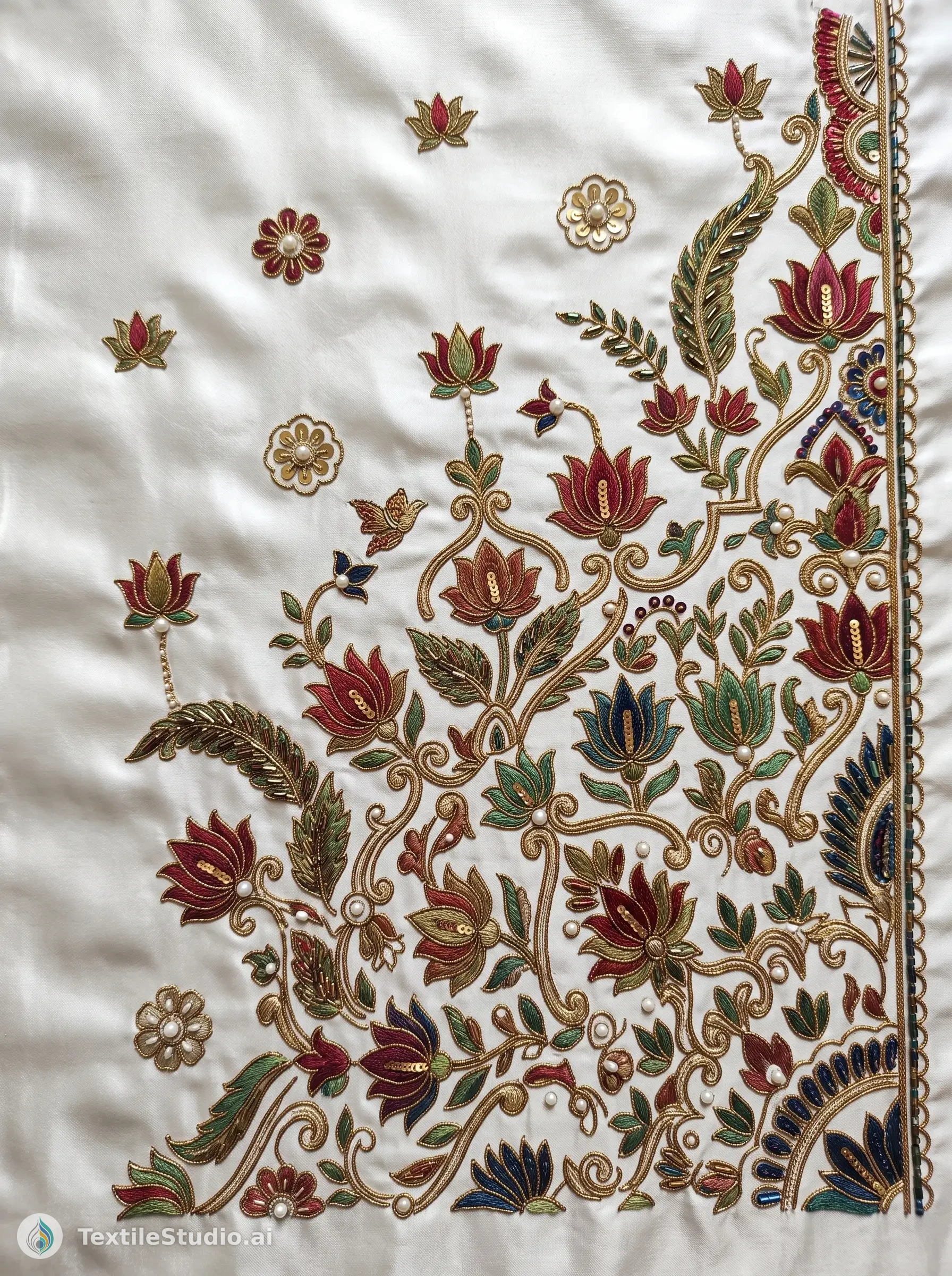 Elegant Silk Saree with Jari Dori Pallu Embroidery — The design