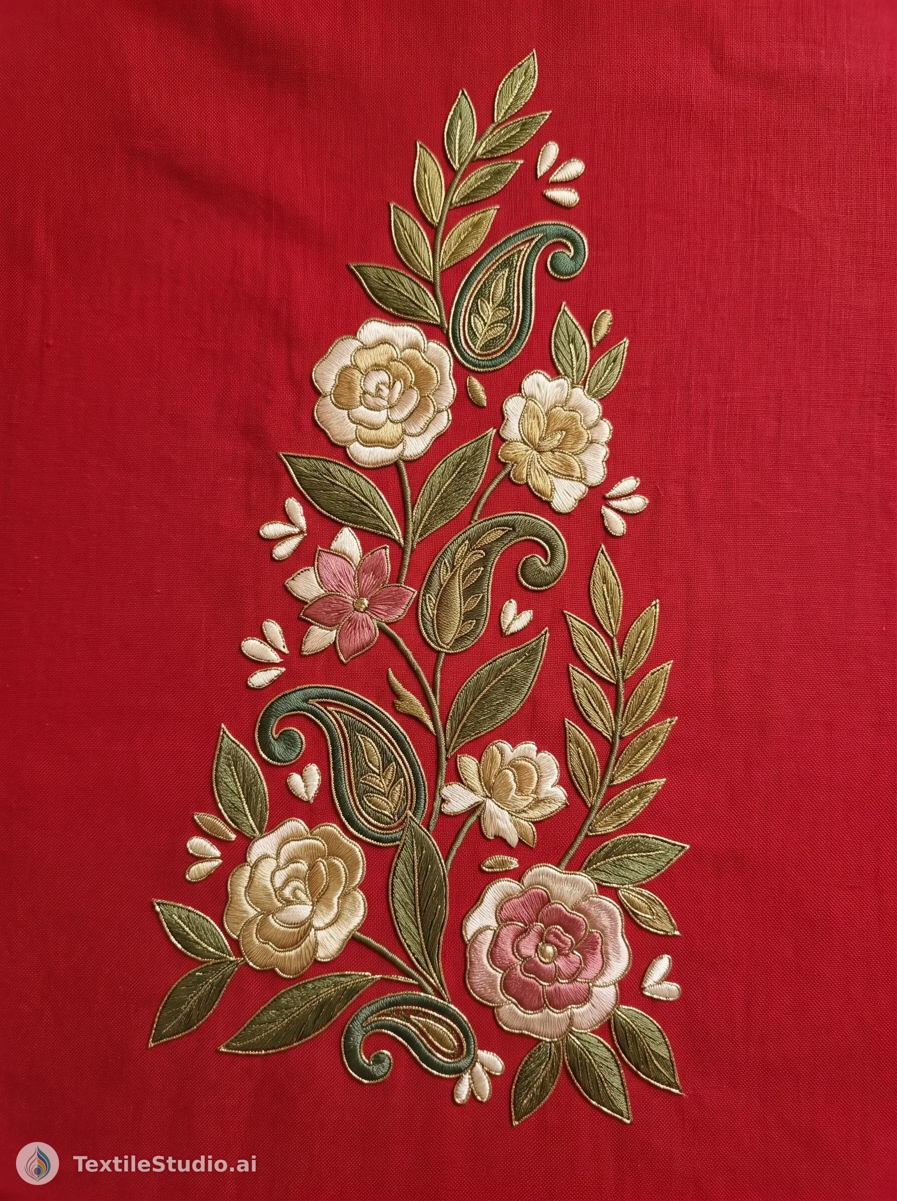Crimson Cotton Lehenga with Jari Dori Embroidery — The design