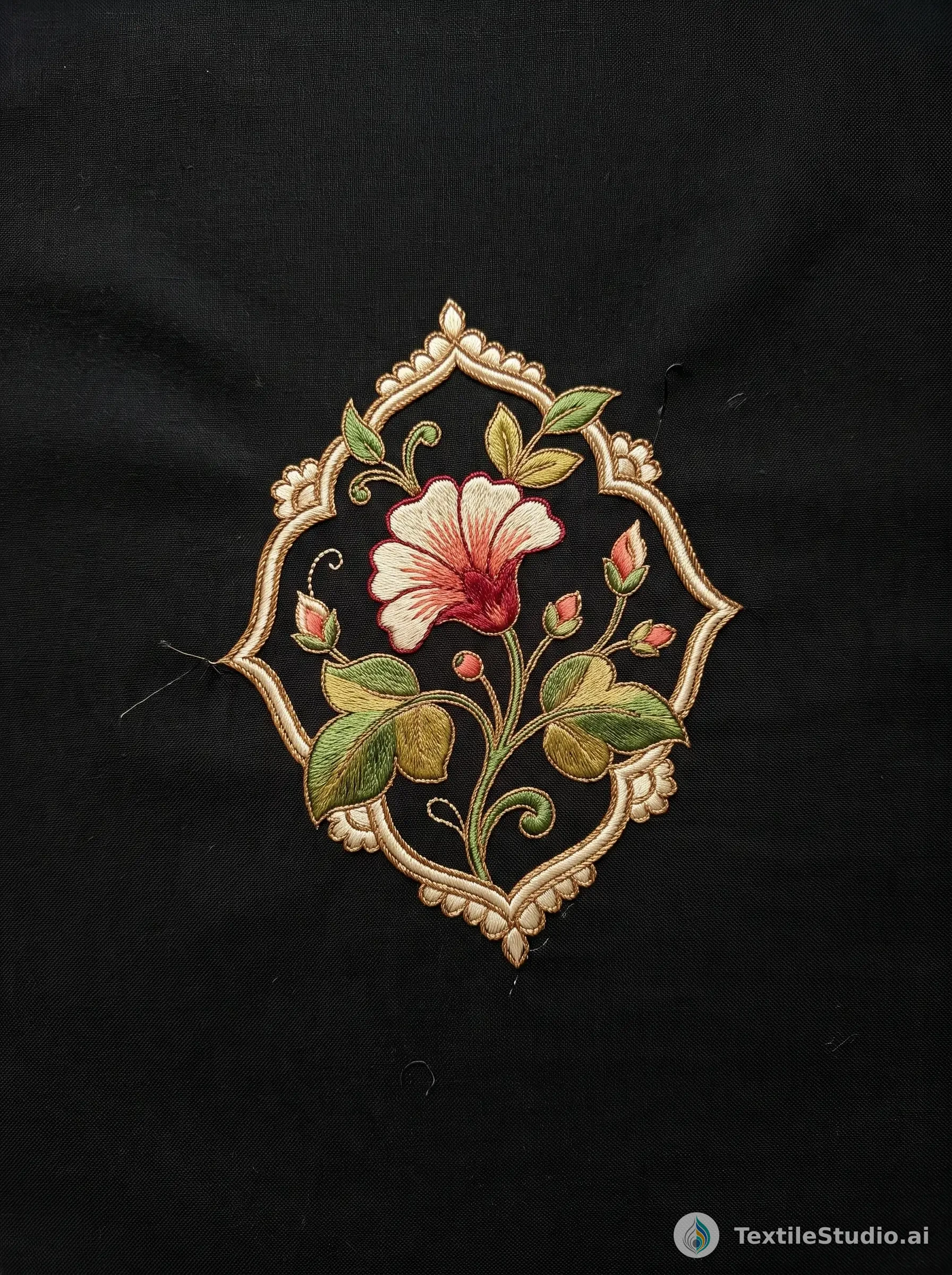 Elegant Cotton Blouse with Exquisite Jari Dori Embroidery — The design