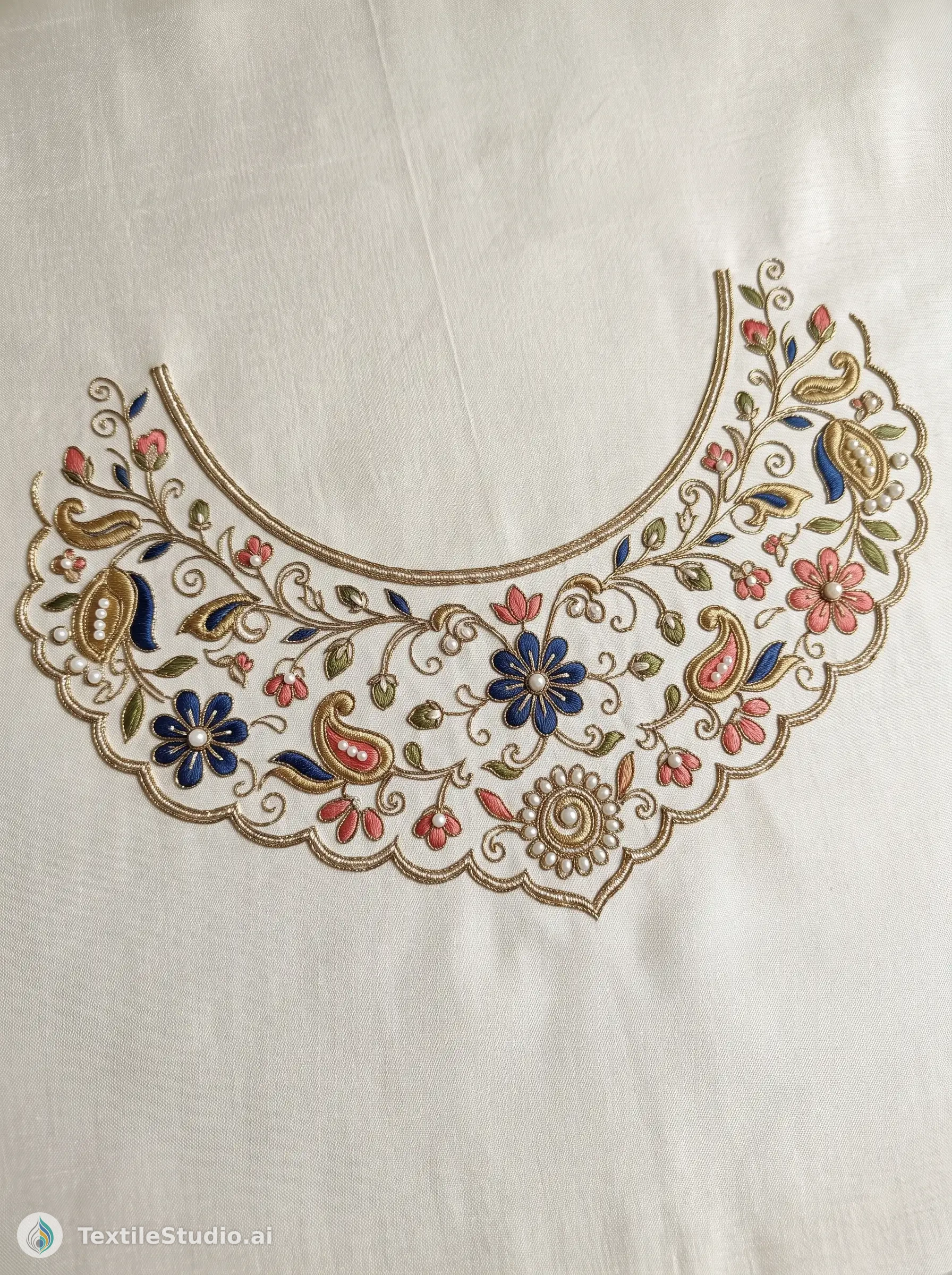 Silk Anarkali with Jari Dori and Pearl Embroidery — The design