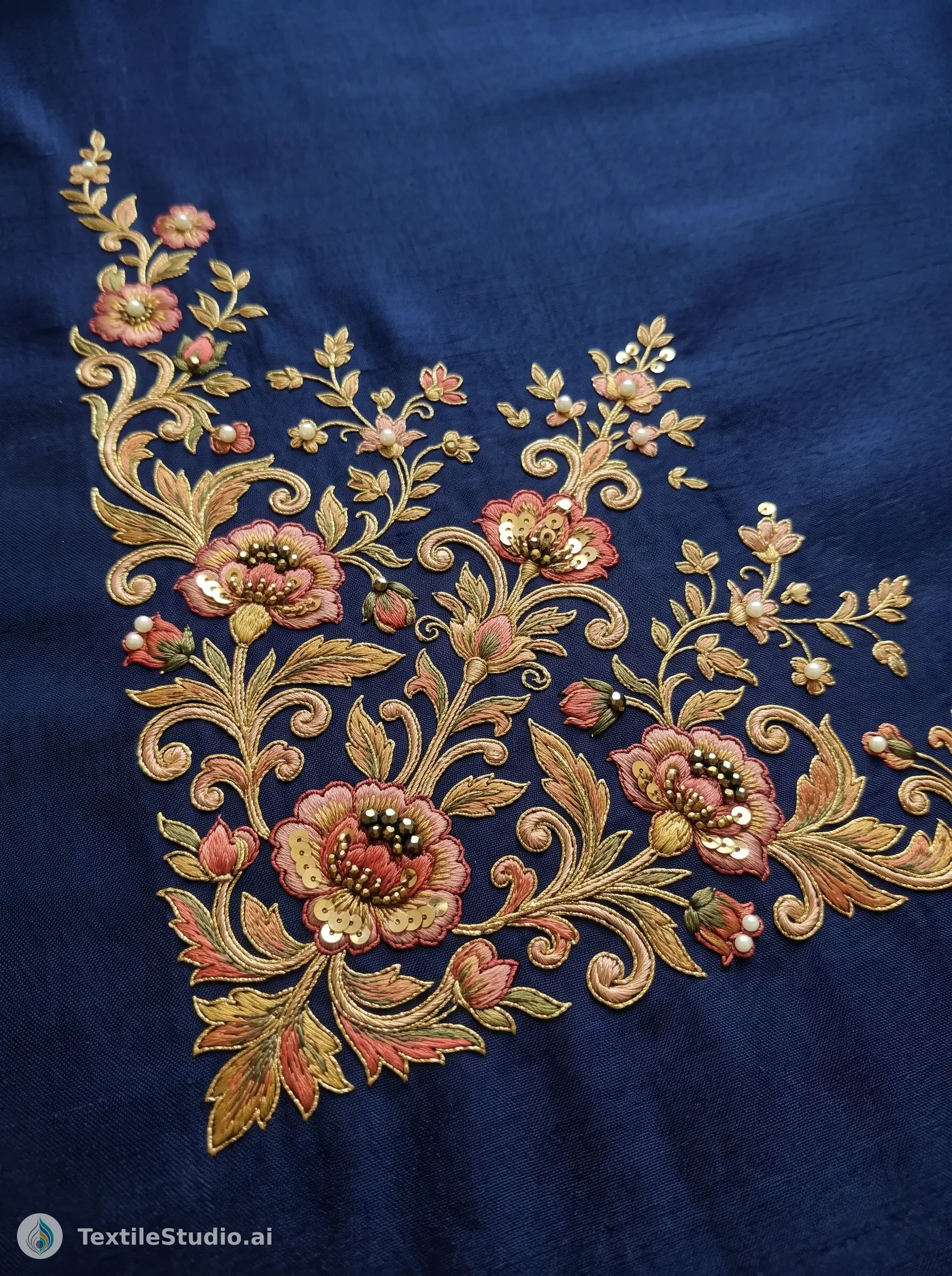 Navy Anarkali with Exquisite Jari Dori Embroidery