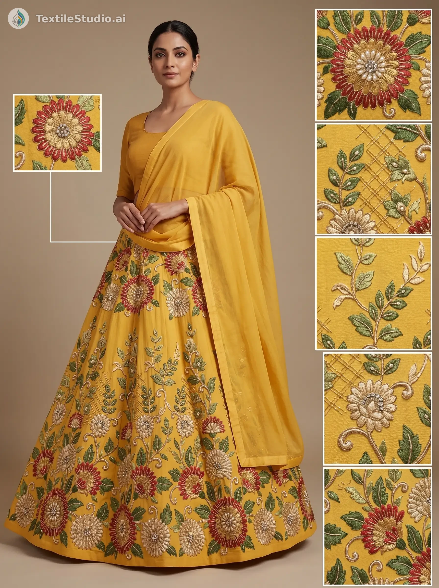 Sunshine Lehenga with Delicate Jari Dori Embroidery